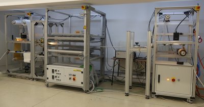 Modularer Prepreg-Prüfstand mit integrierter NIRS-Optik © Department Kunststofftechnik Prepreg_Pruefstand